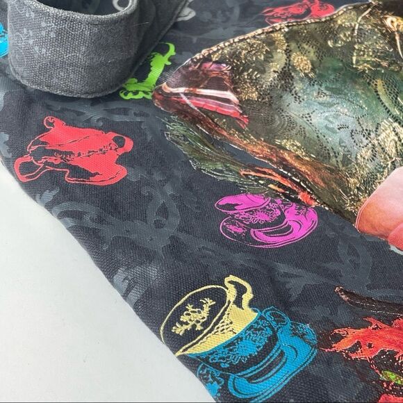 Mad Hatter Denim Graphic Tote Bag - Picture 5 of 7